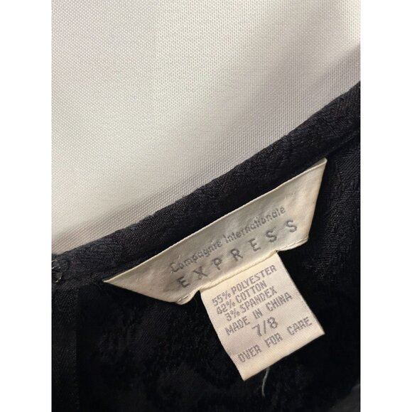 90s Y2K Express Black Paisley Tank Mini Dress 7/8 Whimsygoth Romantic Vampire - Picture 7 of 7